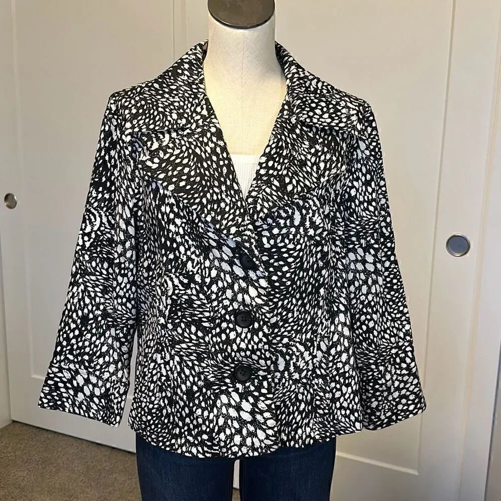 Allison Taylor Unlined B&W Blazer